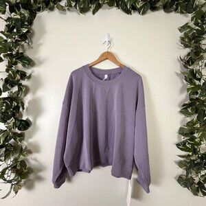 Lululemon Athletic Perfectly Oversized Crop Crew Purple Ash NWT Women’s Sz 18